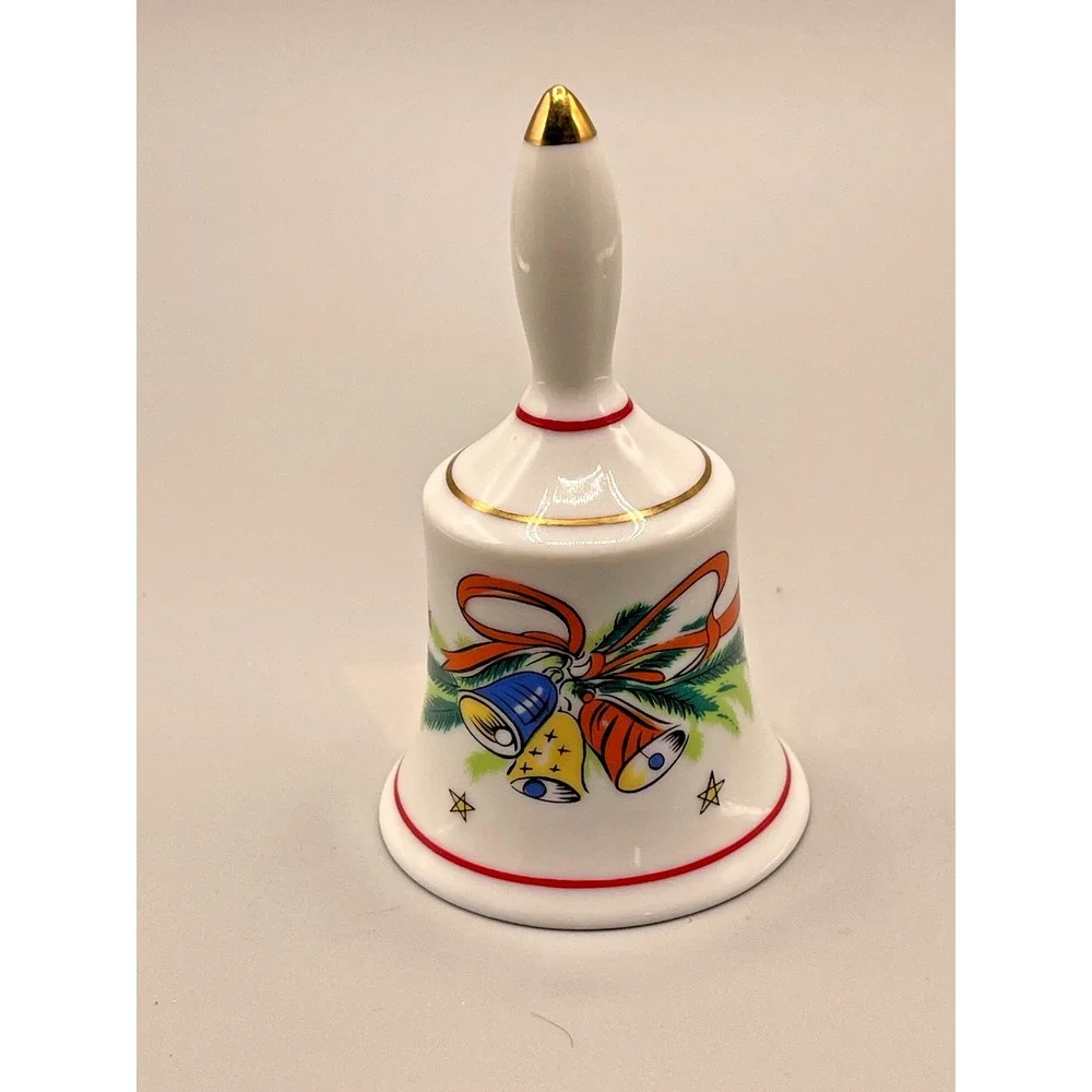 Collectible Vintage Salem Porcelain Christmas Bell-Japan 4